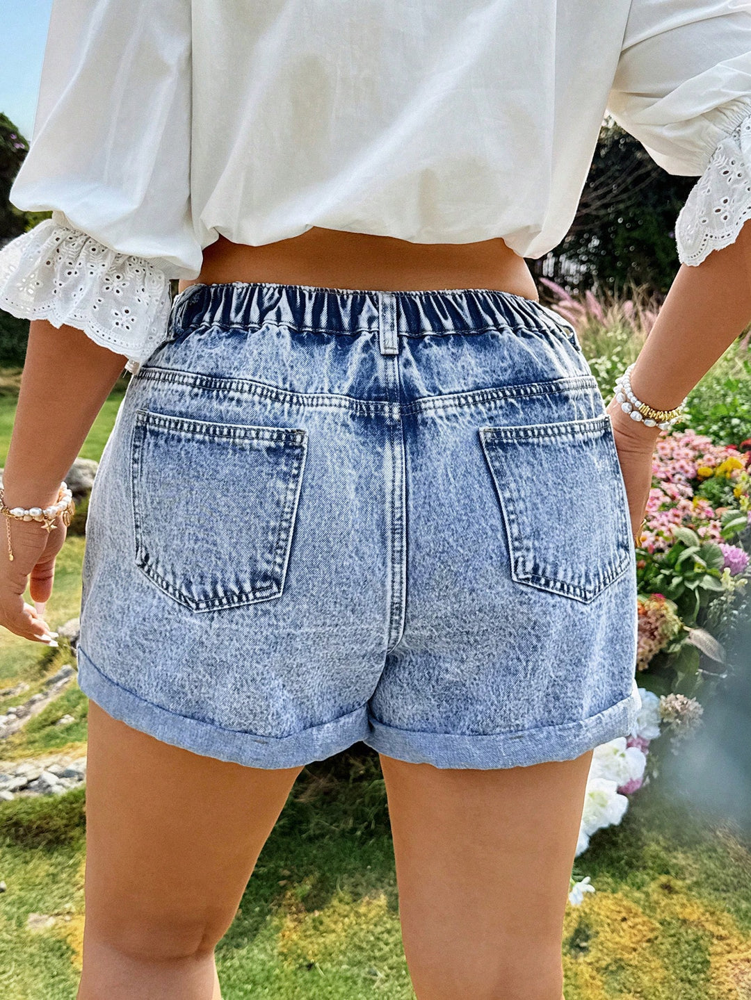 Pantaloni scurți SHEIN, albastru
