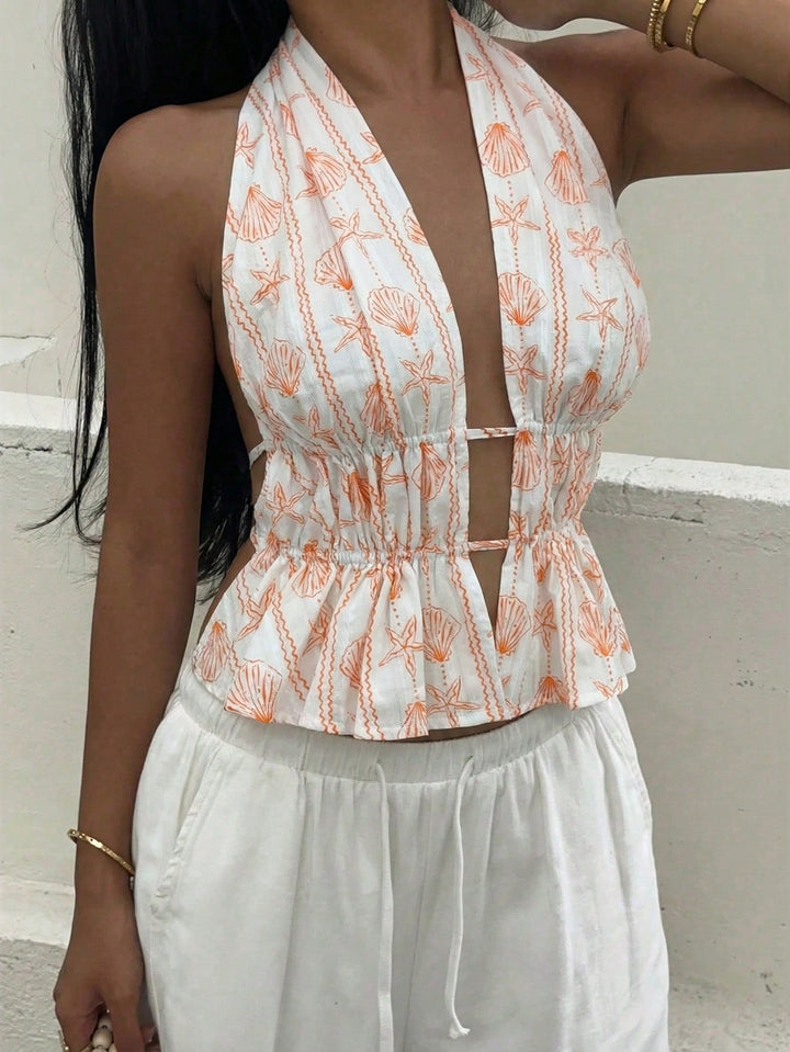 Top SHEIN, portocaliu