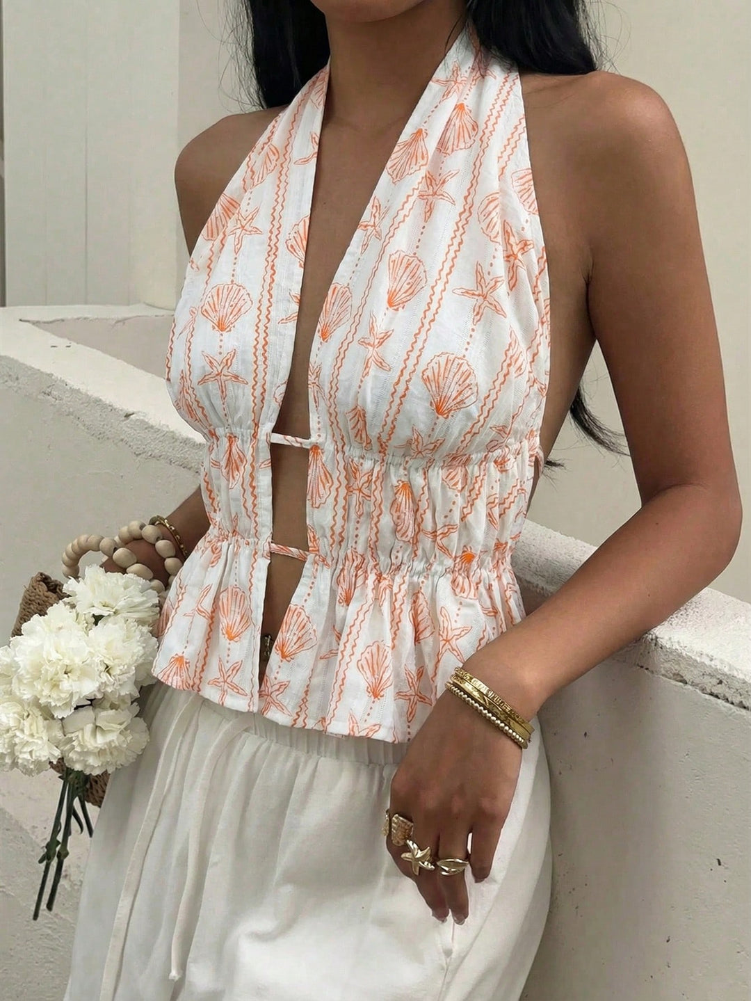 Top SHEIN, portocaliu