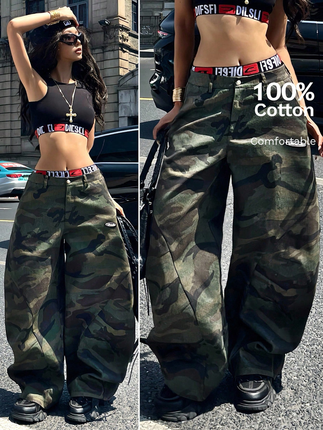 Pantaloni SHEIN, kaki