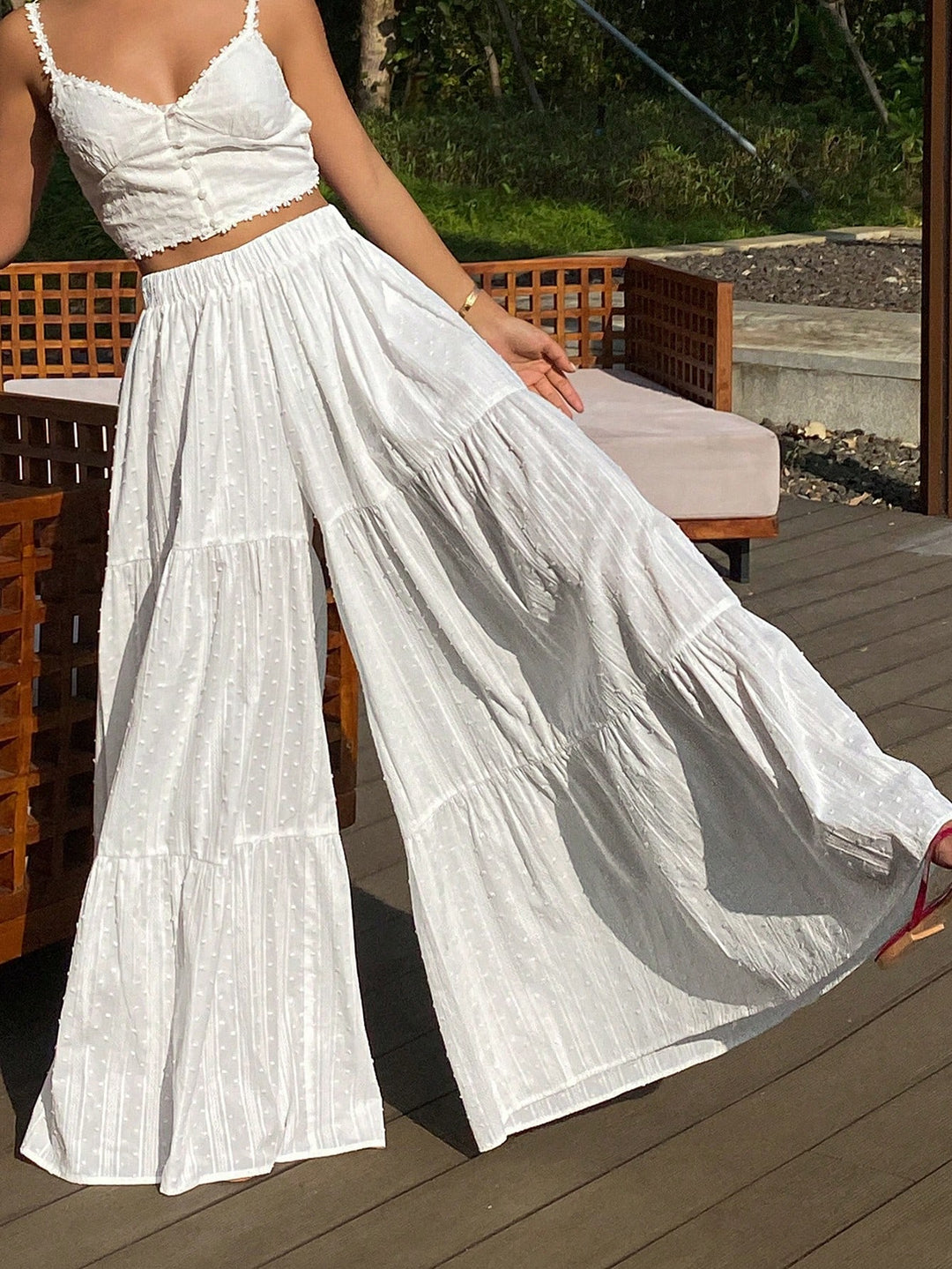 Pantaloni SHEIN, alb
