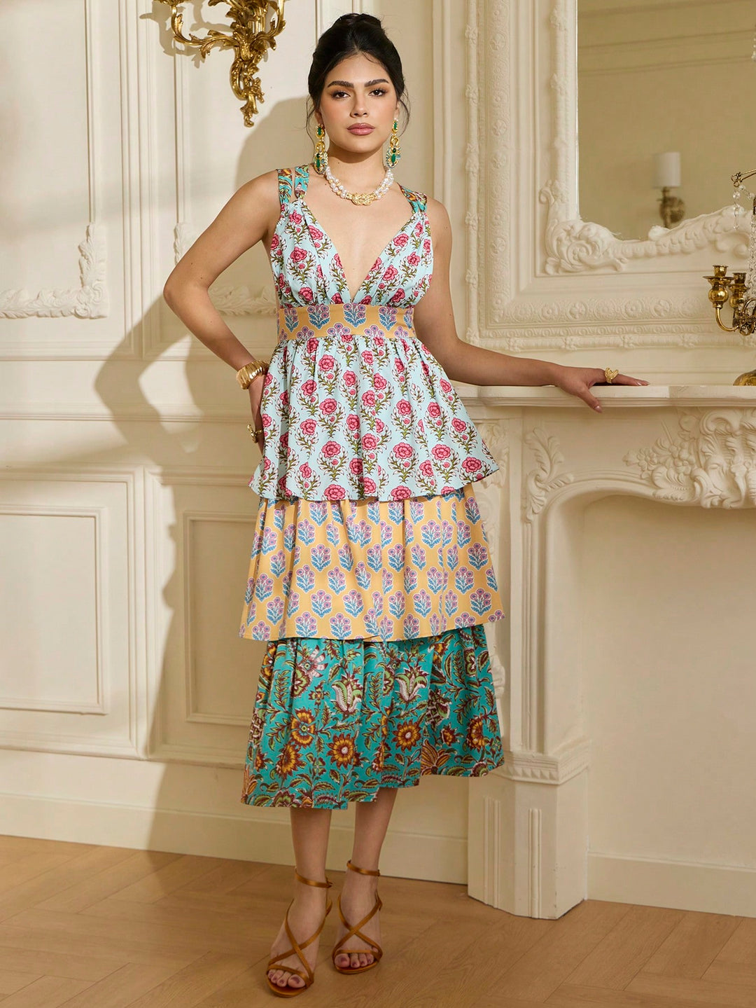 Rochie midi SHEIN, galben