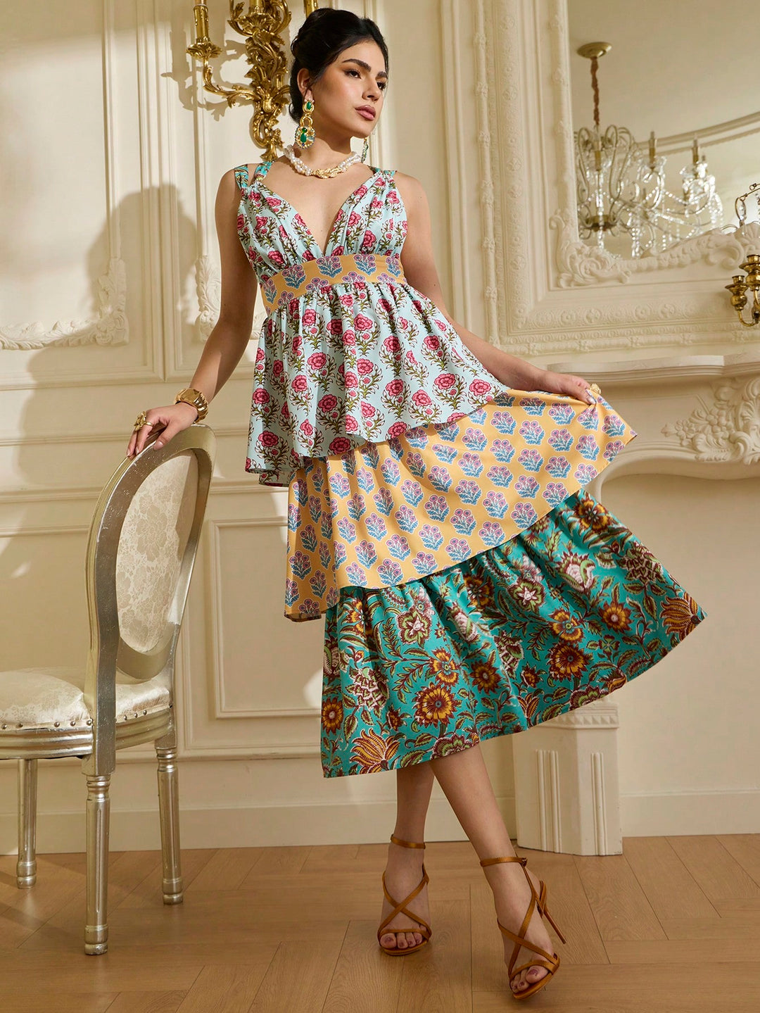 Rochie midi SHEIN, galben