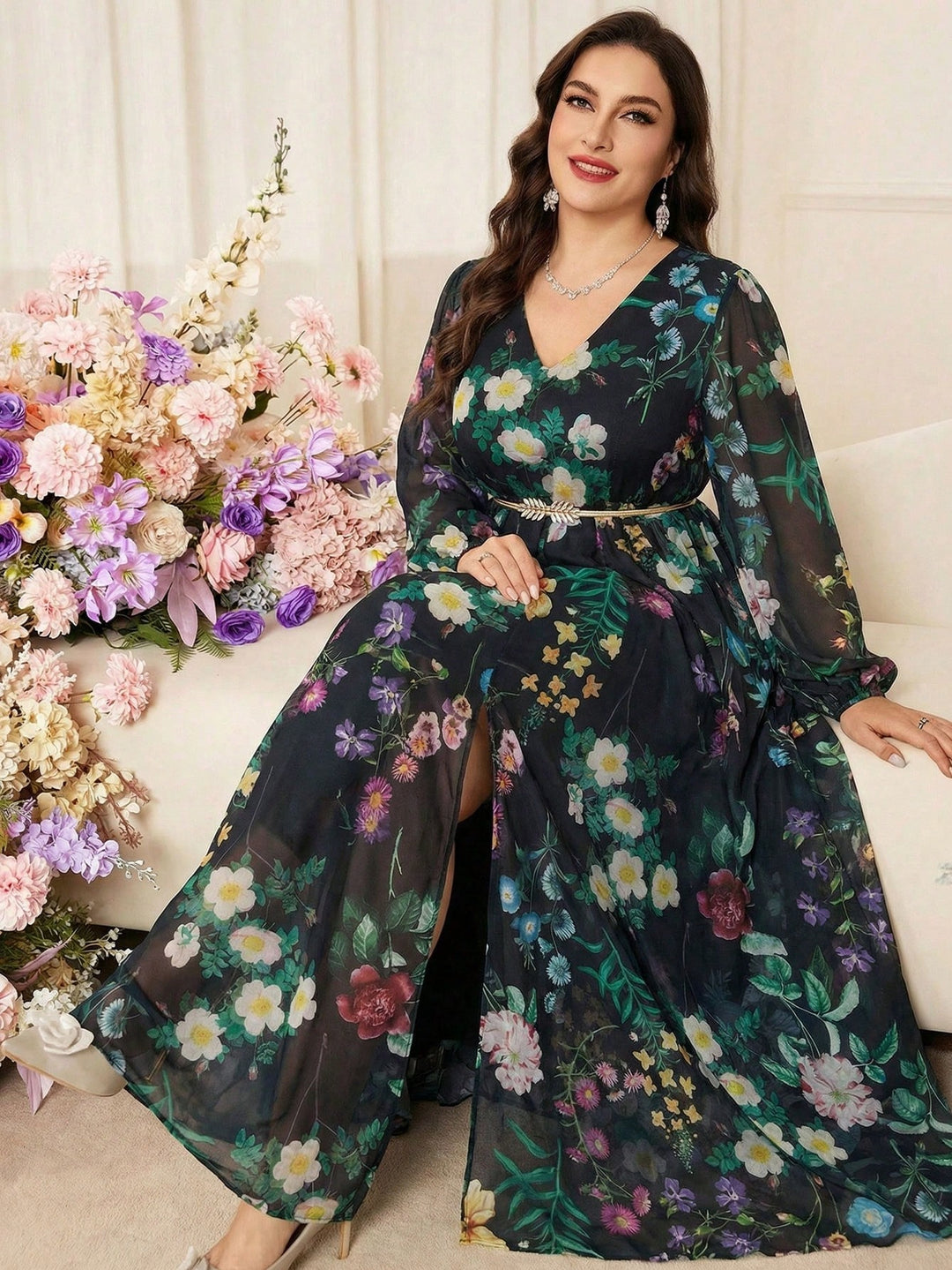 Rochie maxi SHEIN, mix culori