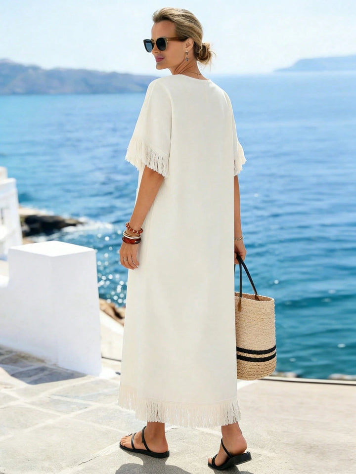 Rochie maxi SHEIN, crem