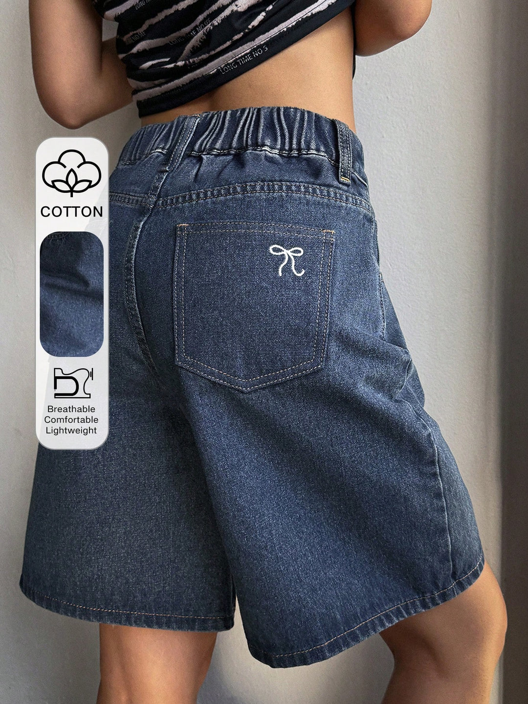 Pantaloni scurți SHEIN, albastru
