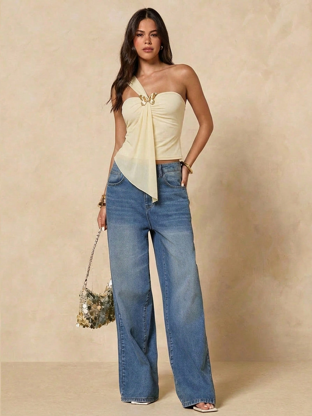 Top SHEIN, galben