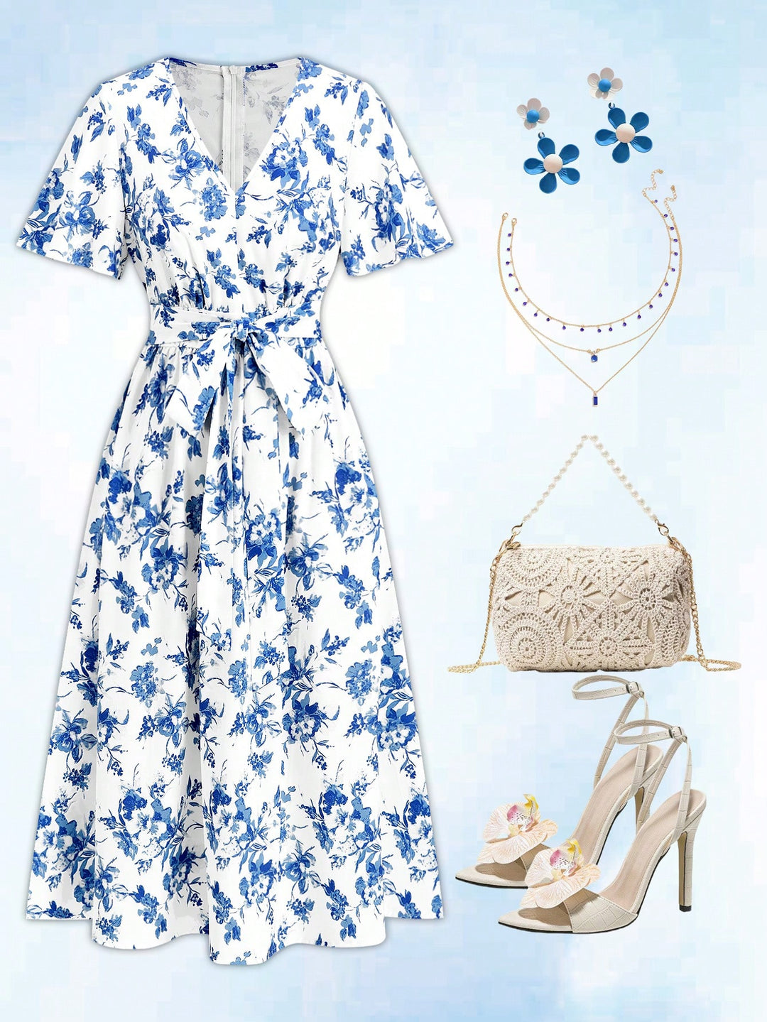 Rochie midi SHEIN, albastru