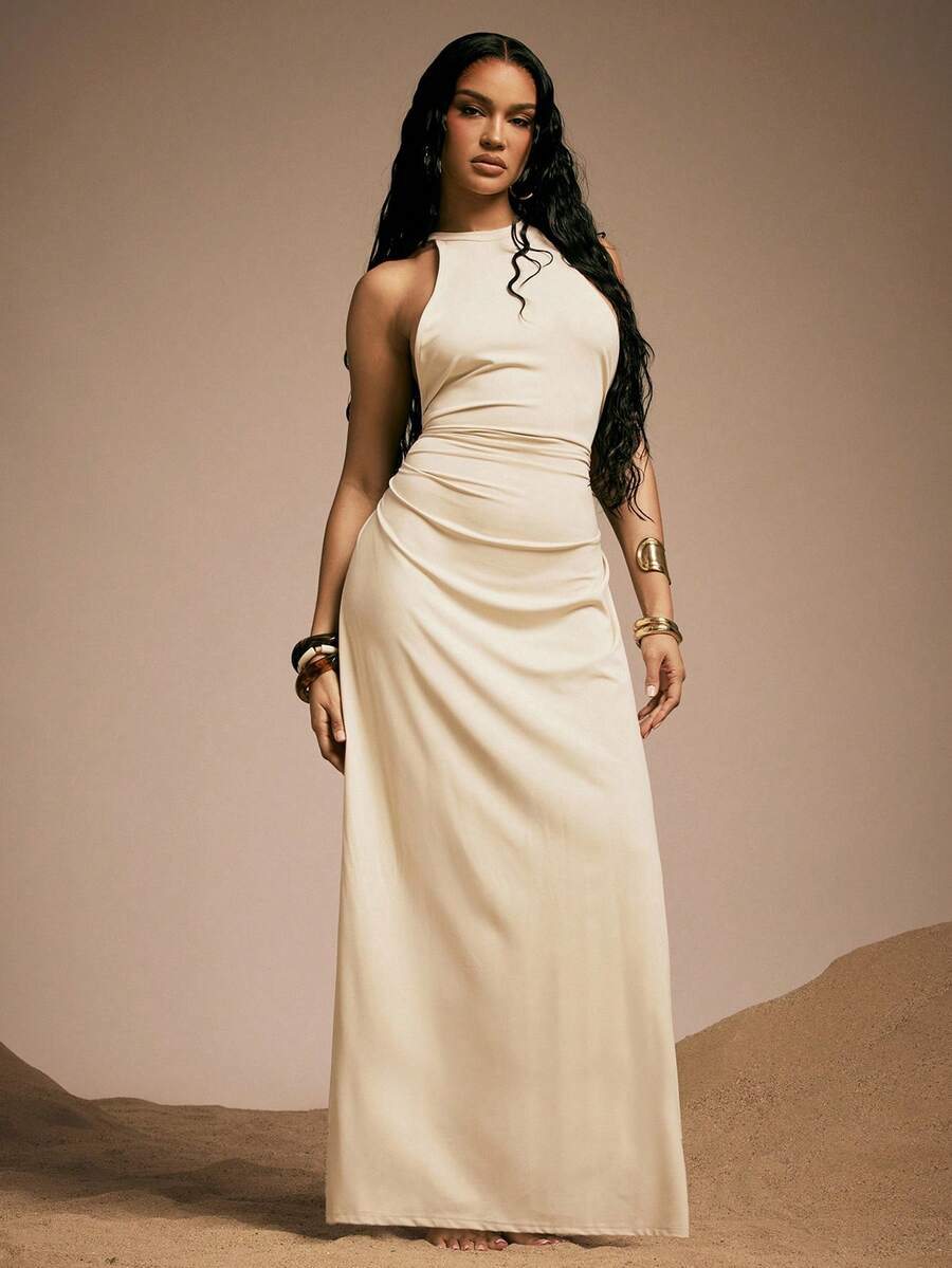 Rochie maxi SHEIN, bej