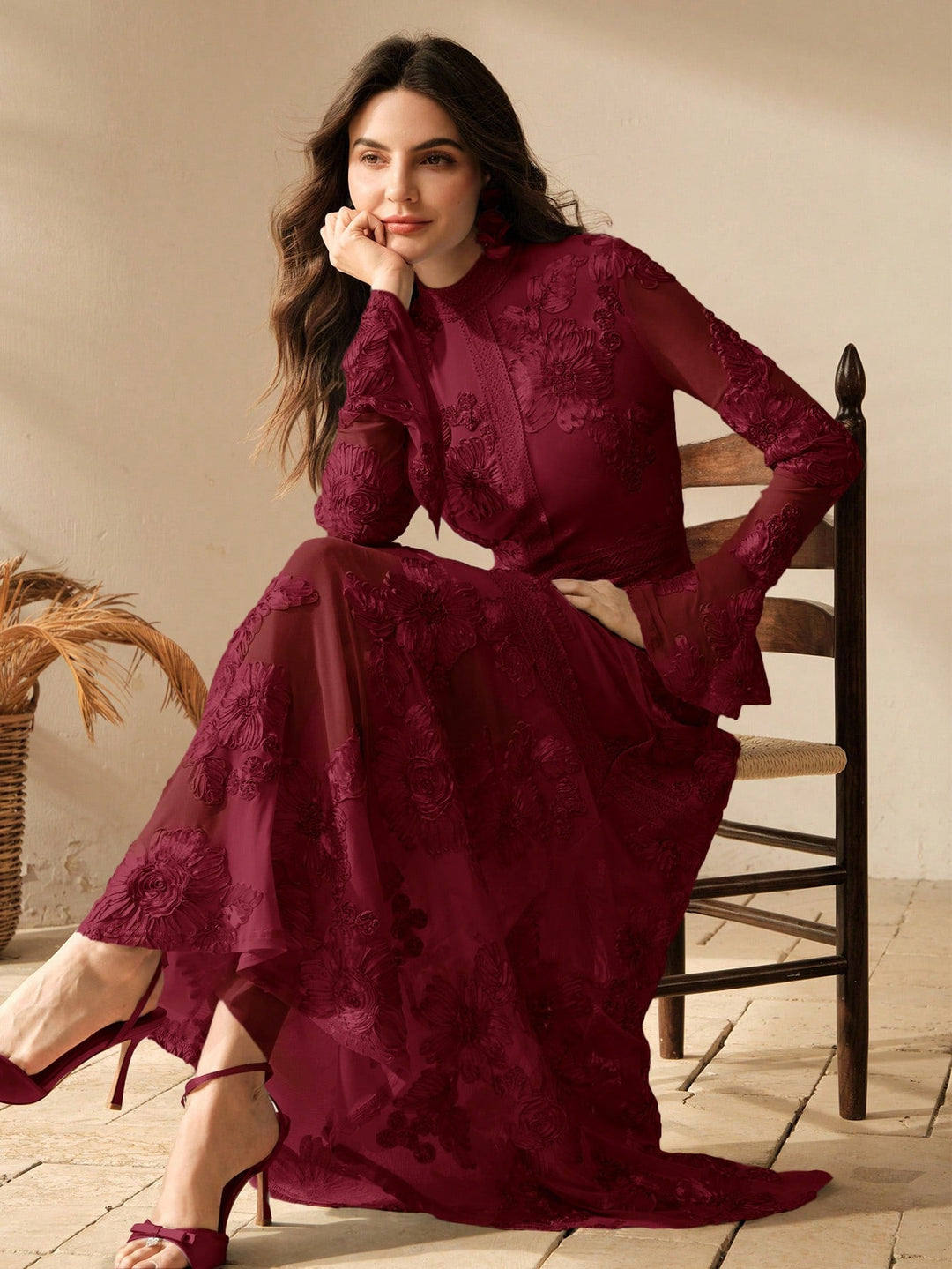 Rochie maxi SHEIN, vișiniu