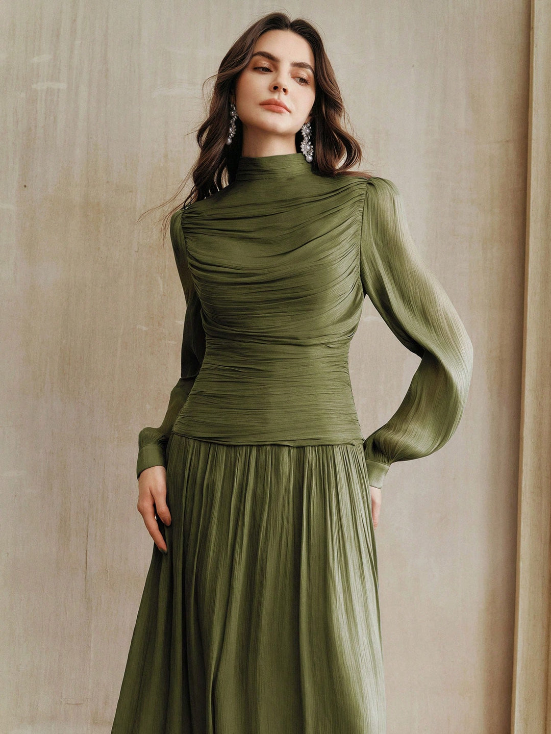 Rochie maxi SHEIN, kaki