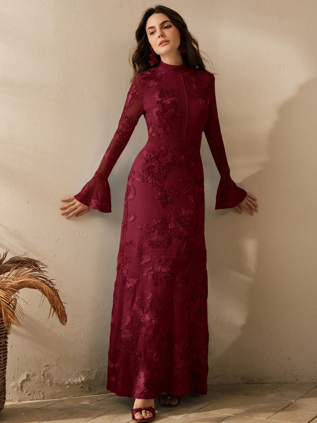 Rochie maxi SHEIN, vișiniu