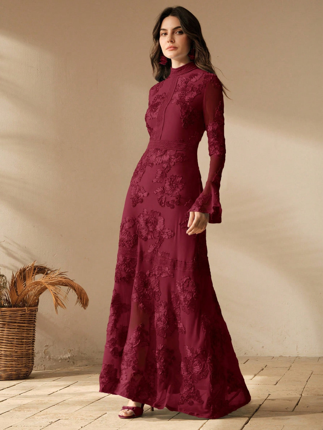 Rochie maxi SHEIN, vișiniu
