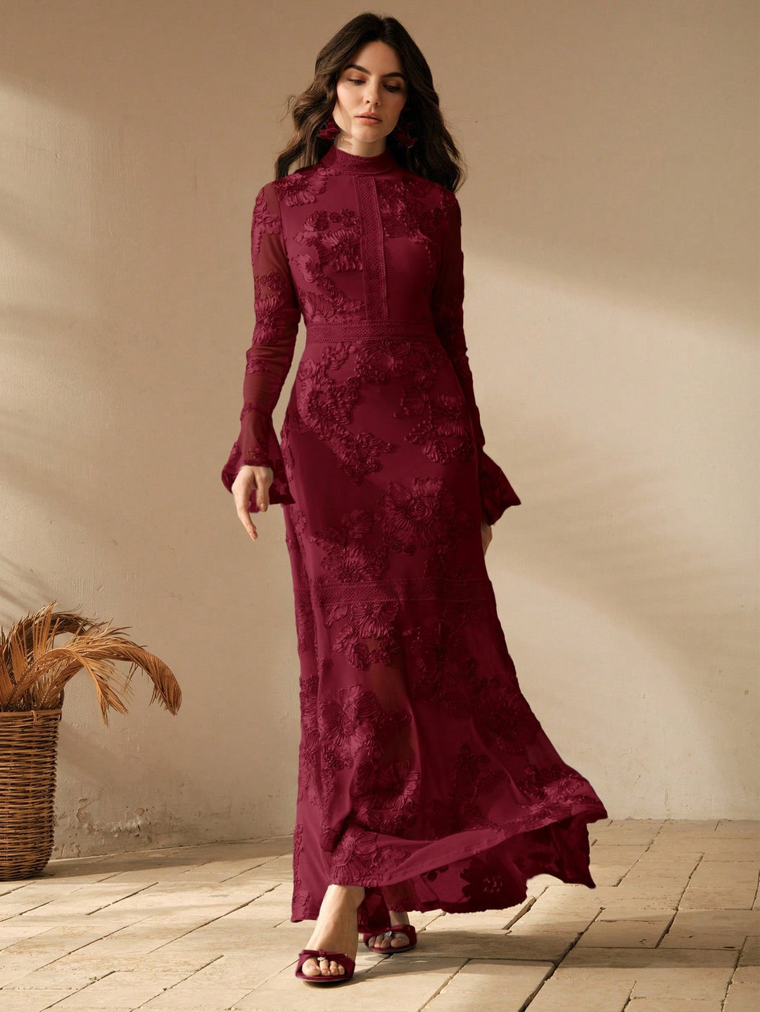 Rochie maxi SHEIN, vișiniu