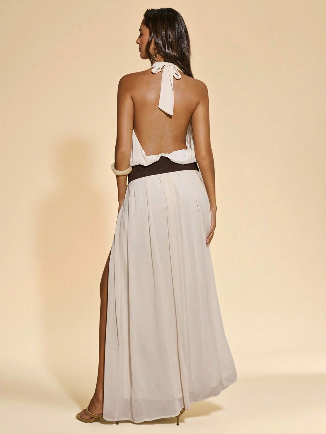 Rochie maxi SHEIN, crem
