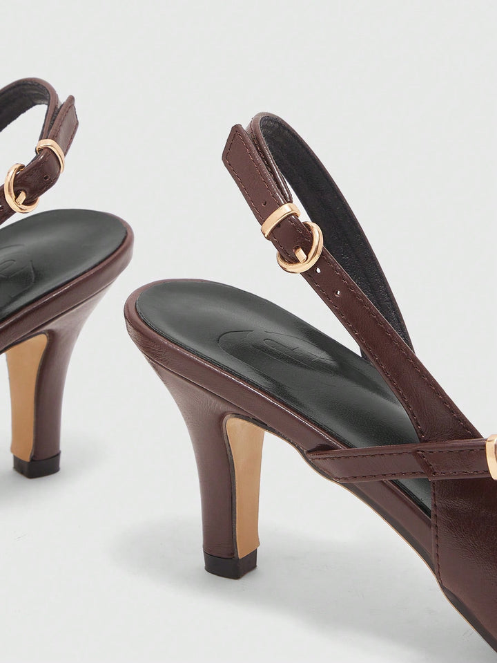 Pantofi cu toc SHEIN, maro