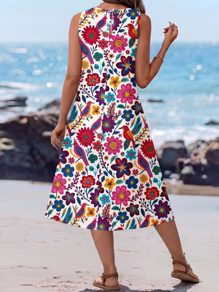 Rochie midi SHEIN, mix culori
