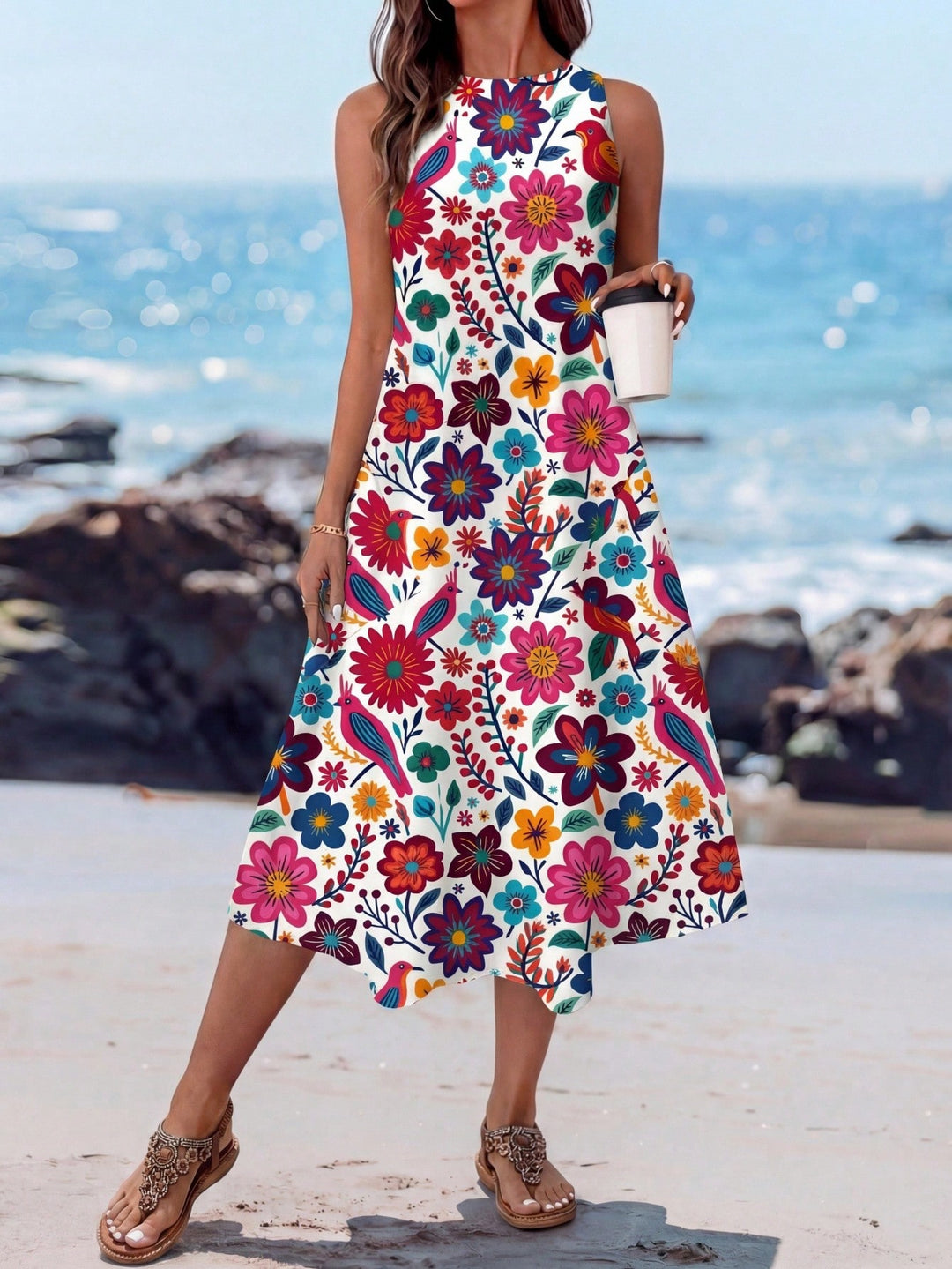 Rochie midi SHEIN, mix culori