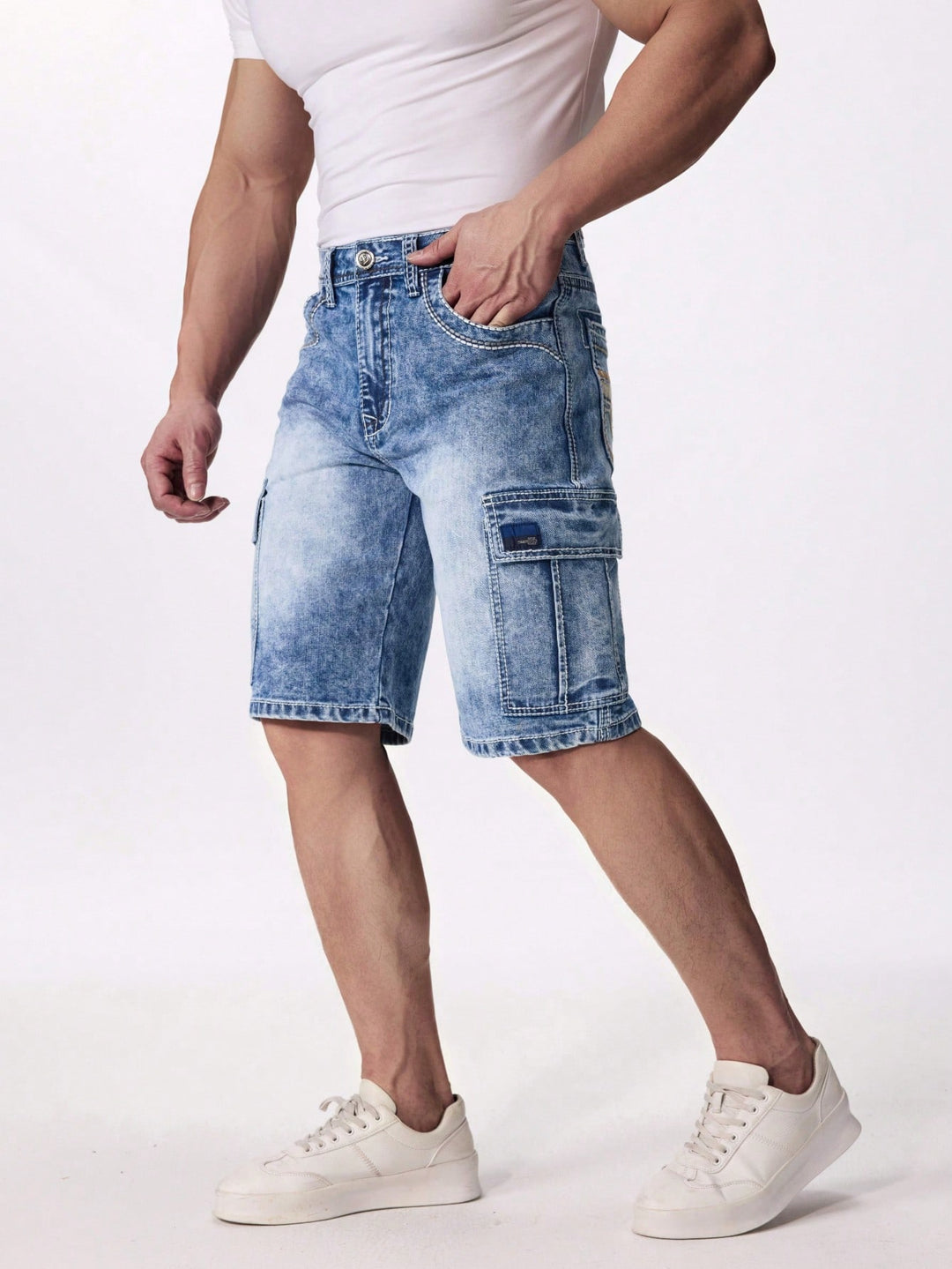 Pantaloni scurți SHEIN, albastru