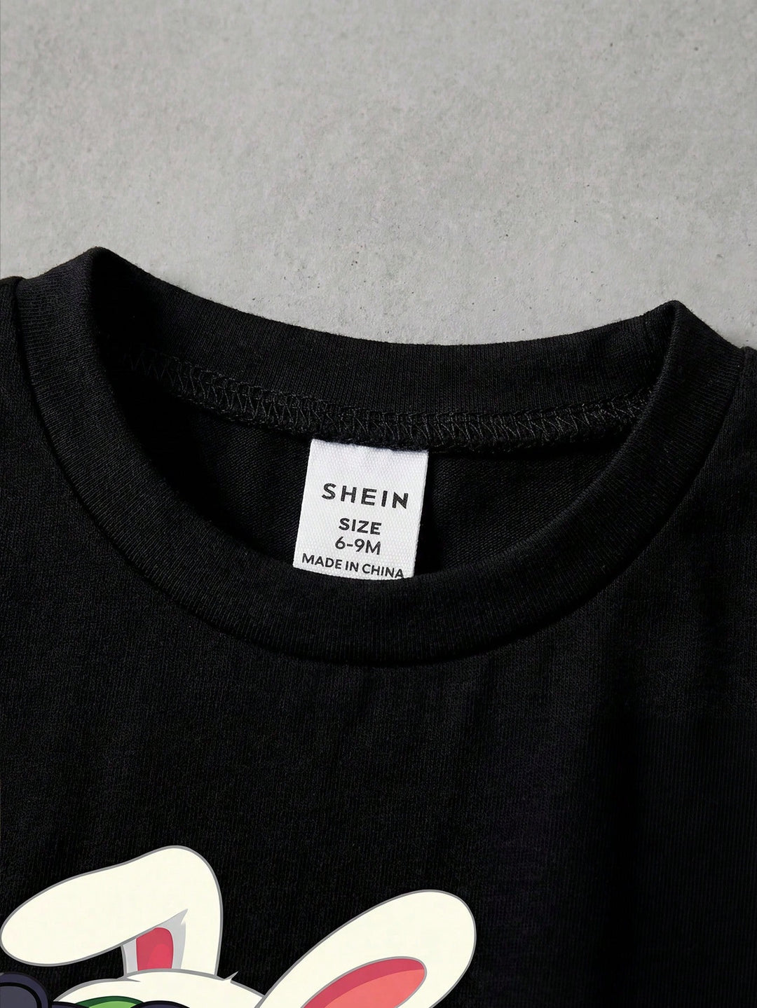 Tricou pentru copii SHEIN, negru