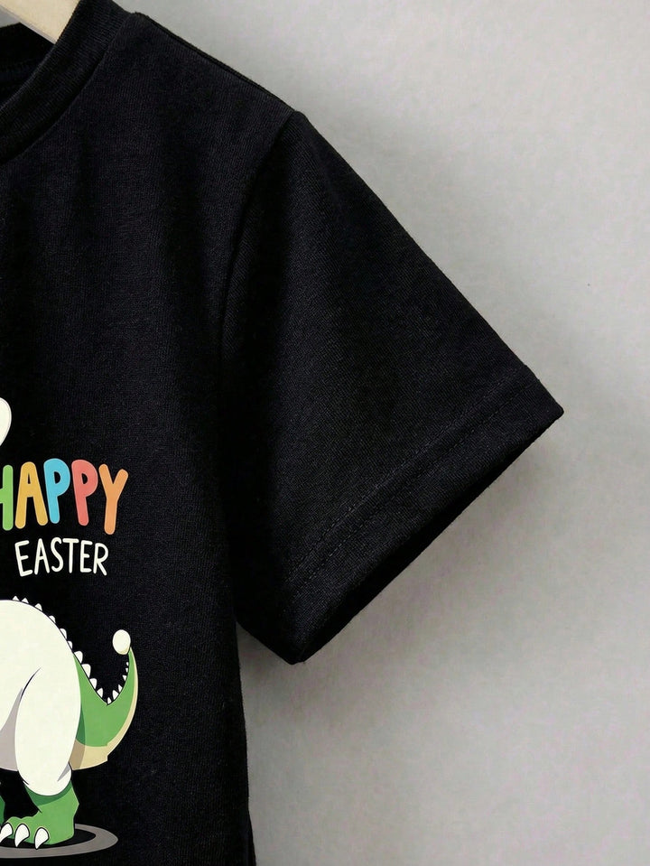Tricou pentru copii SHEIN, negru