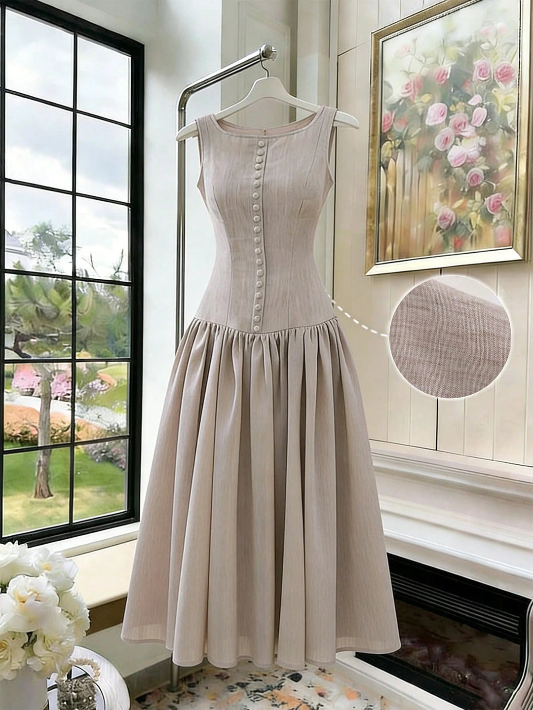 Rochie maxi SHEIN, bej