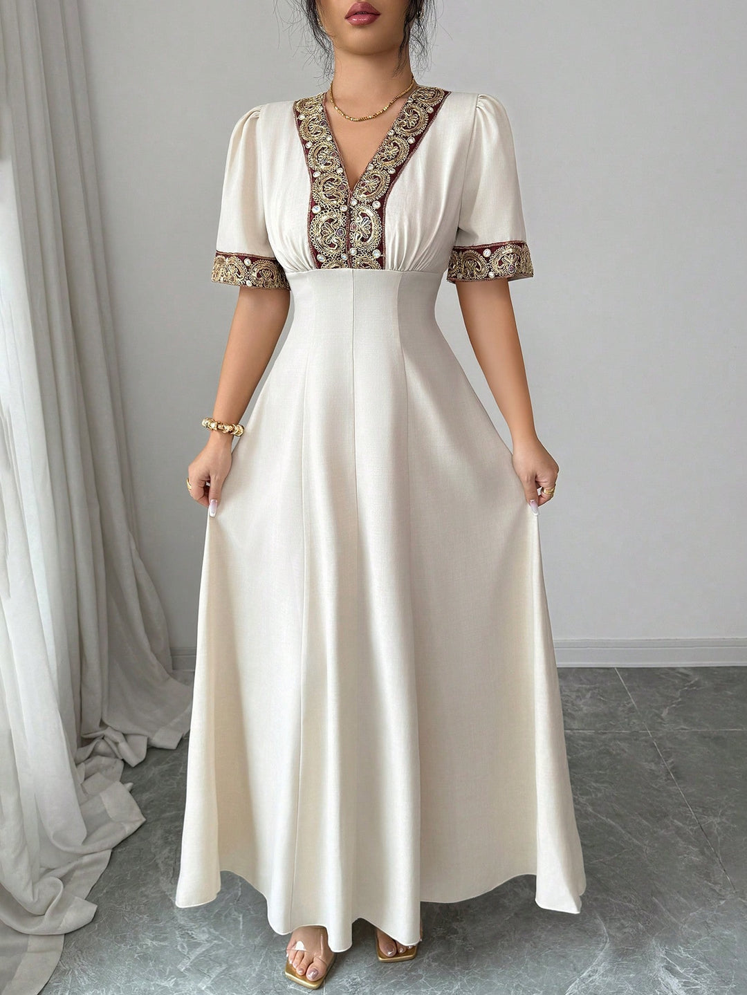 Rochie maxi SHEIN, bej