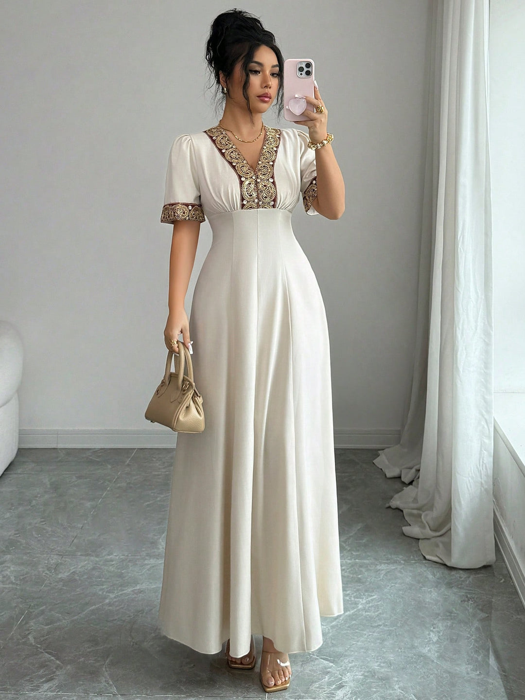 Rochie maxi SHEIN, bej