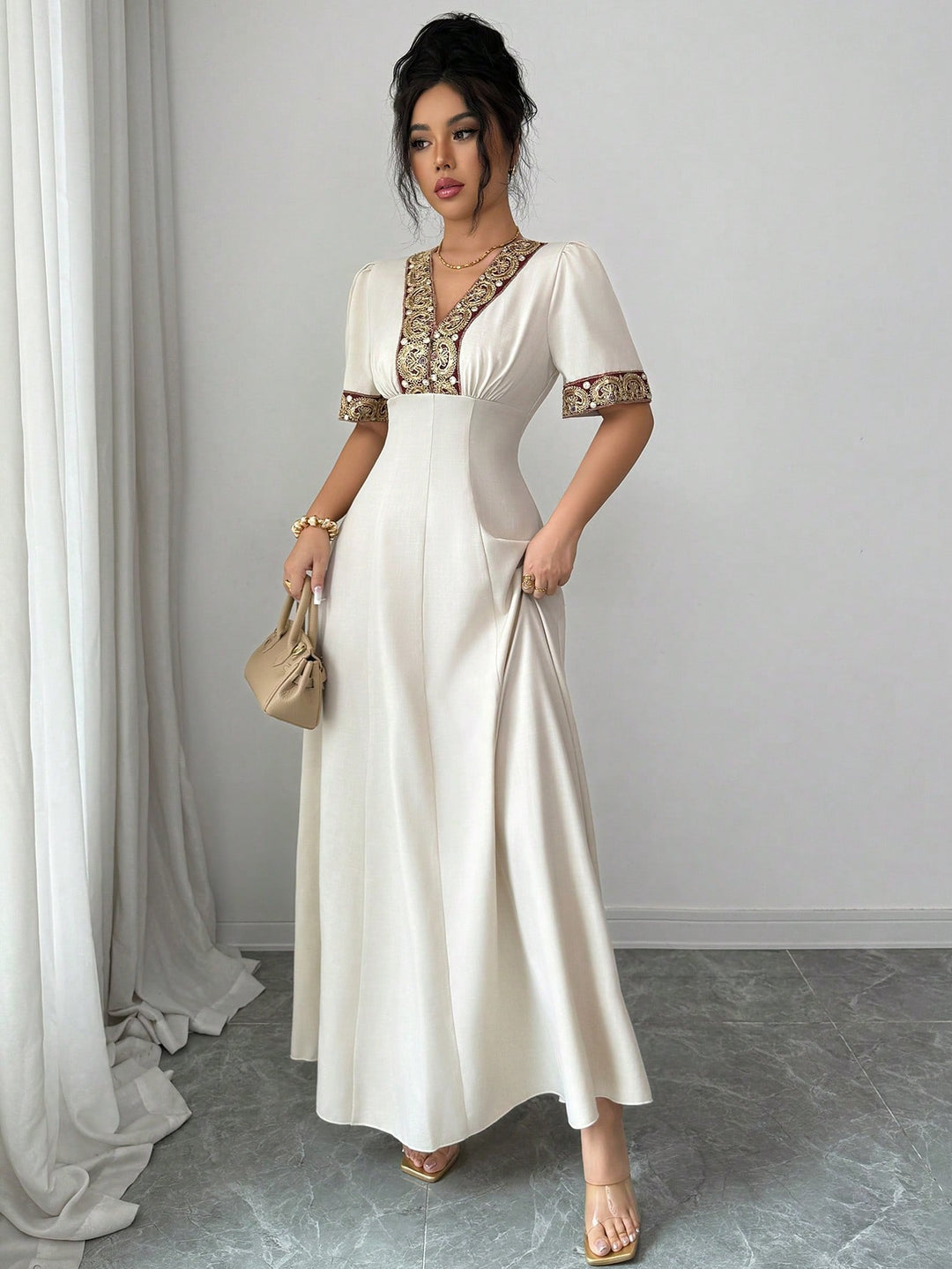Rochie maxi SHEIN, bej