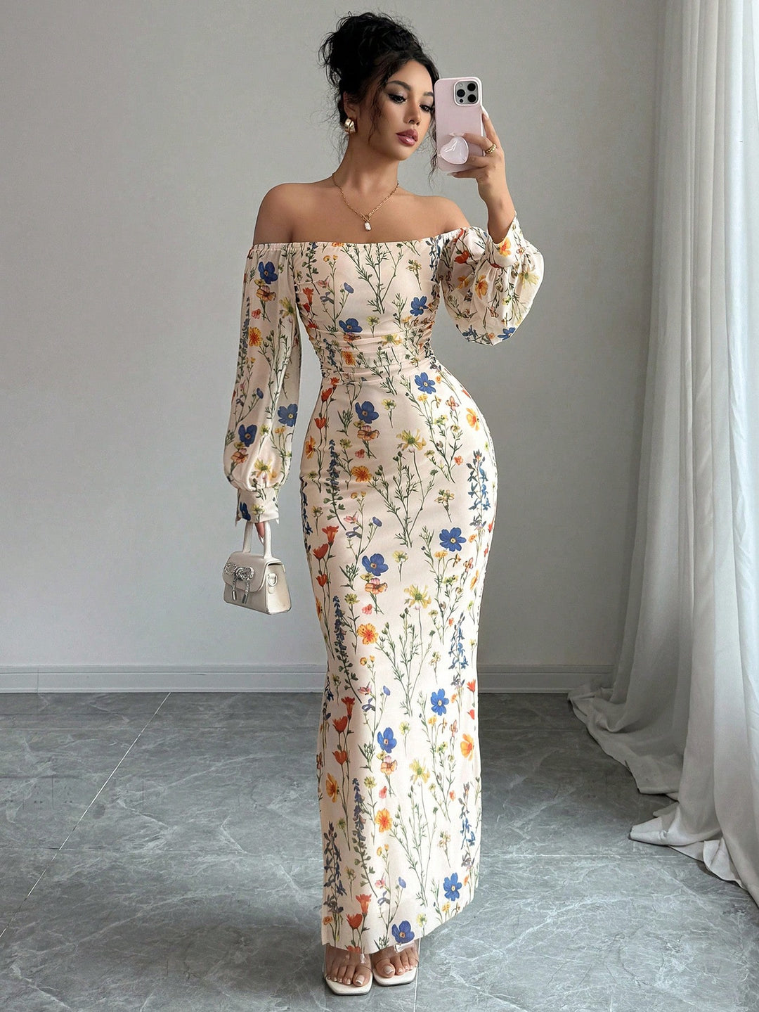 Rochie maxi SHEIN, portocaliu
