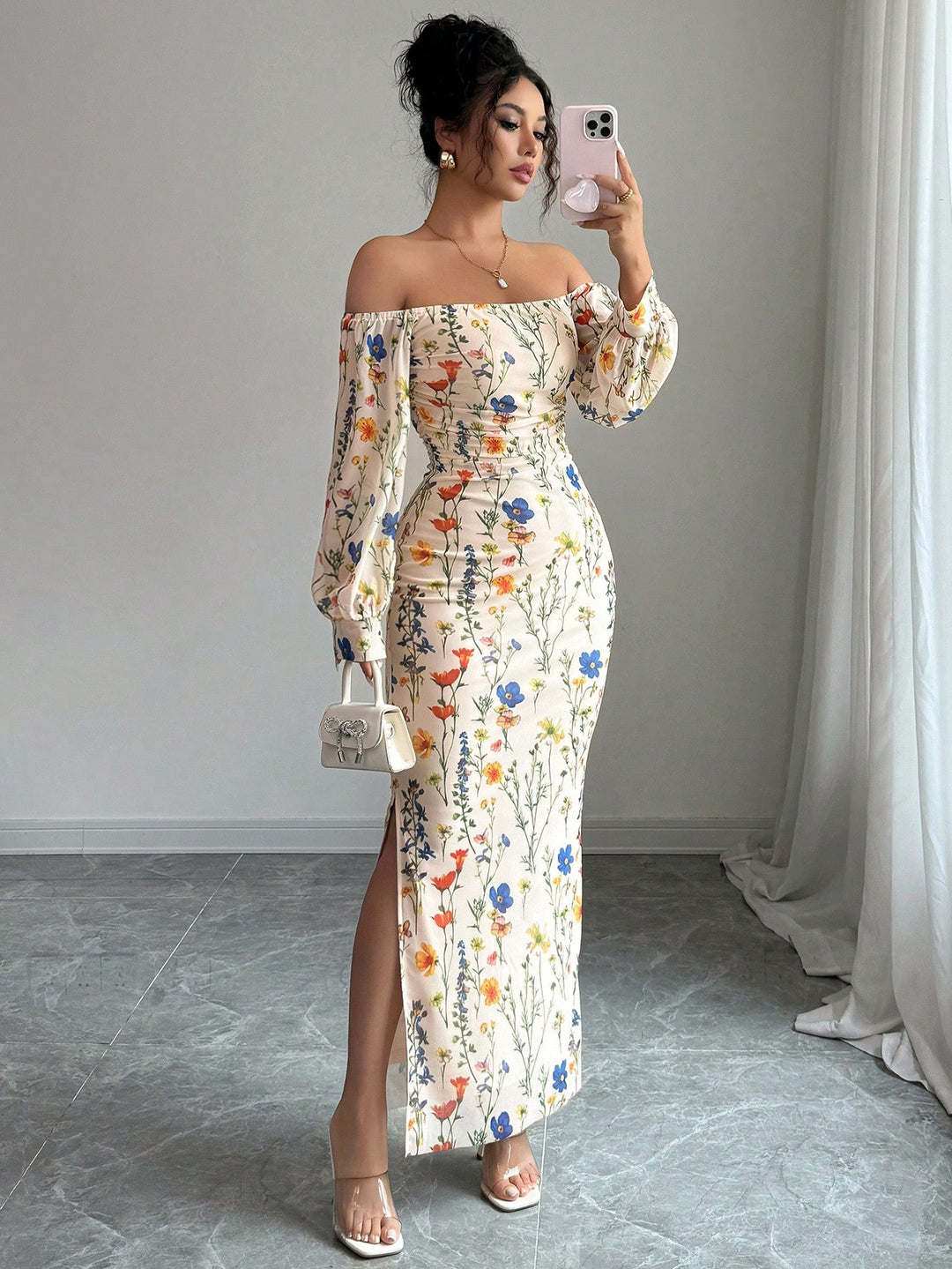 Rochie maxi SHEIN, portocaliu
