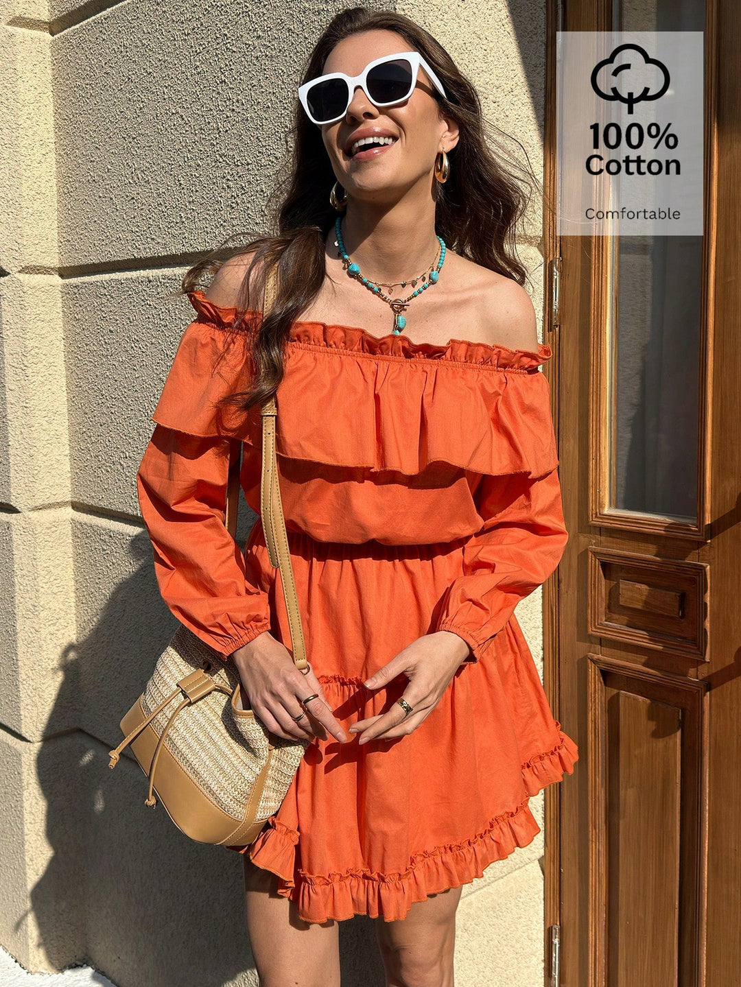 Rochie scurtă SHEIN, portocaliu