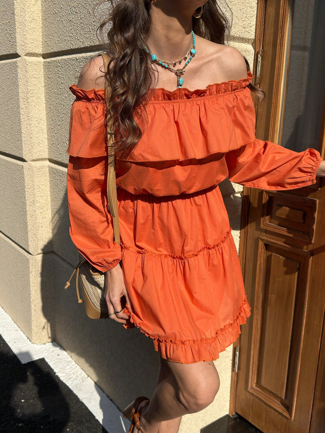 Rochie scurtă SHEIN, portocaliu