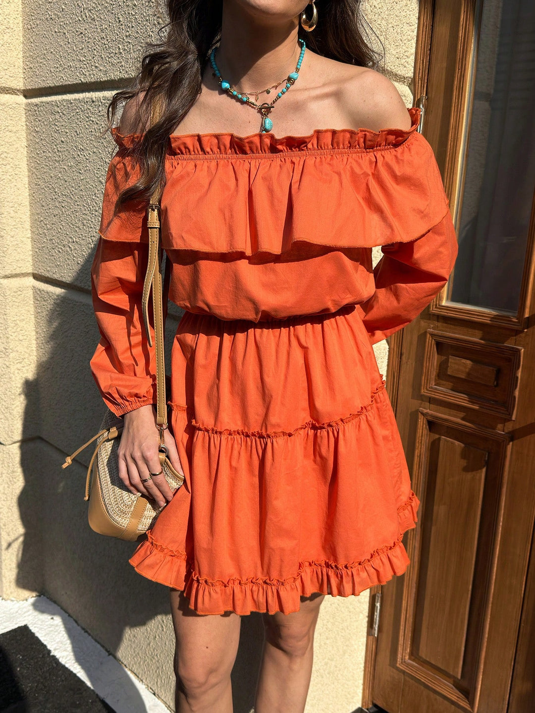 Rochie scurtă SHEIN, portocaliu