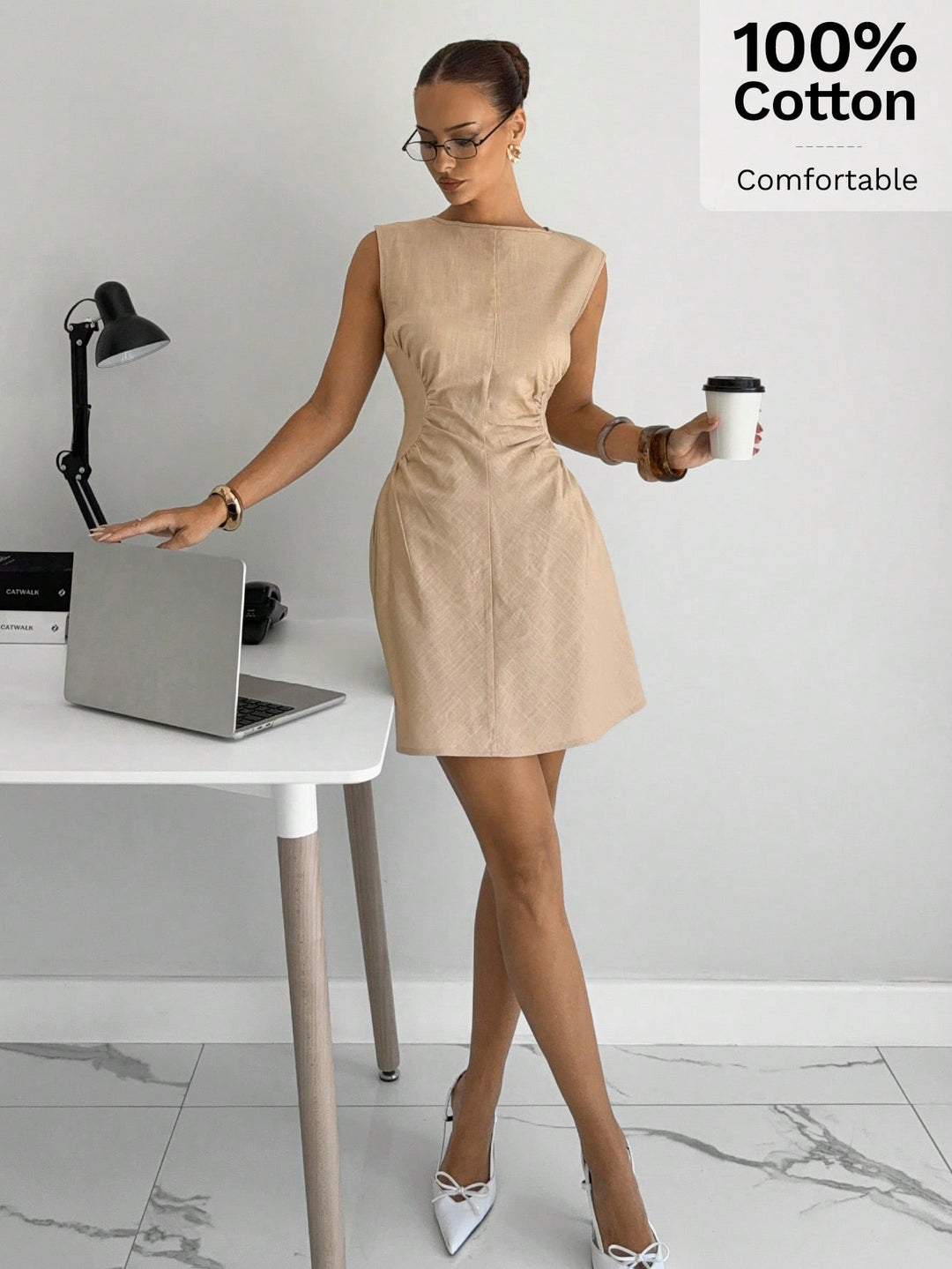Rochie mini SHEIN, bej