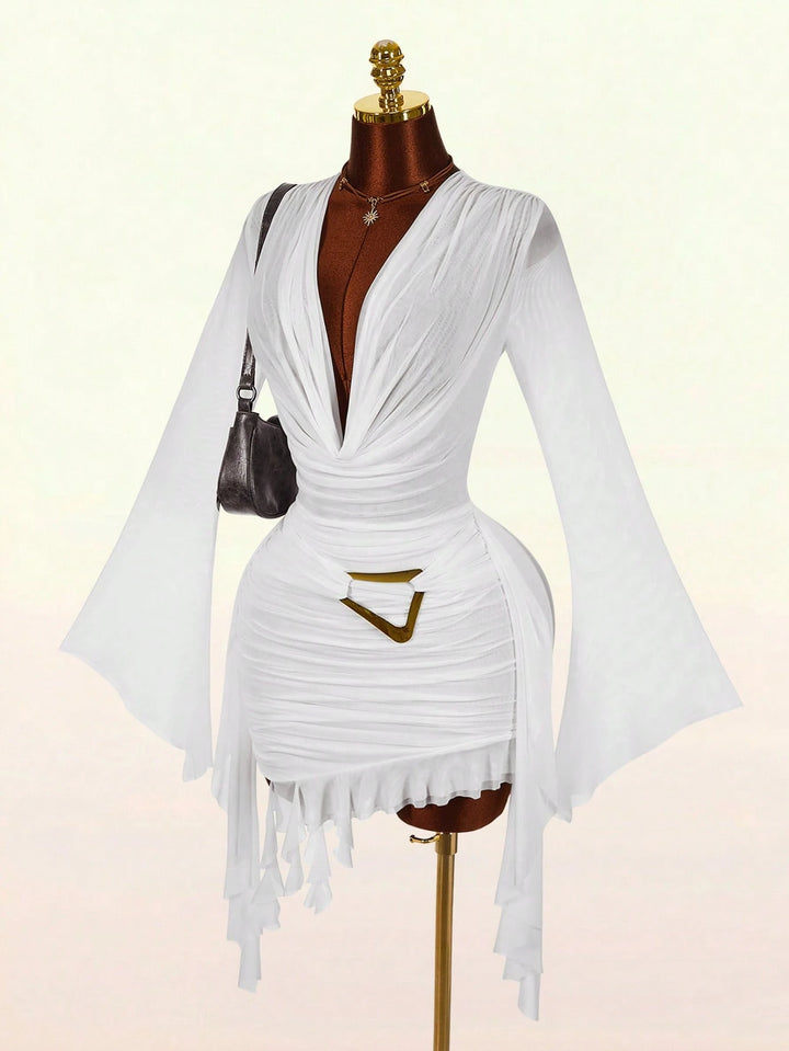 Rochie mini SHEIN, alb