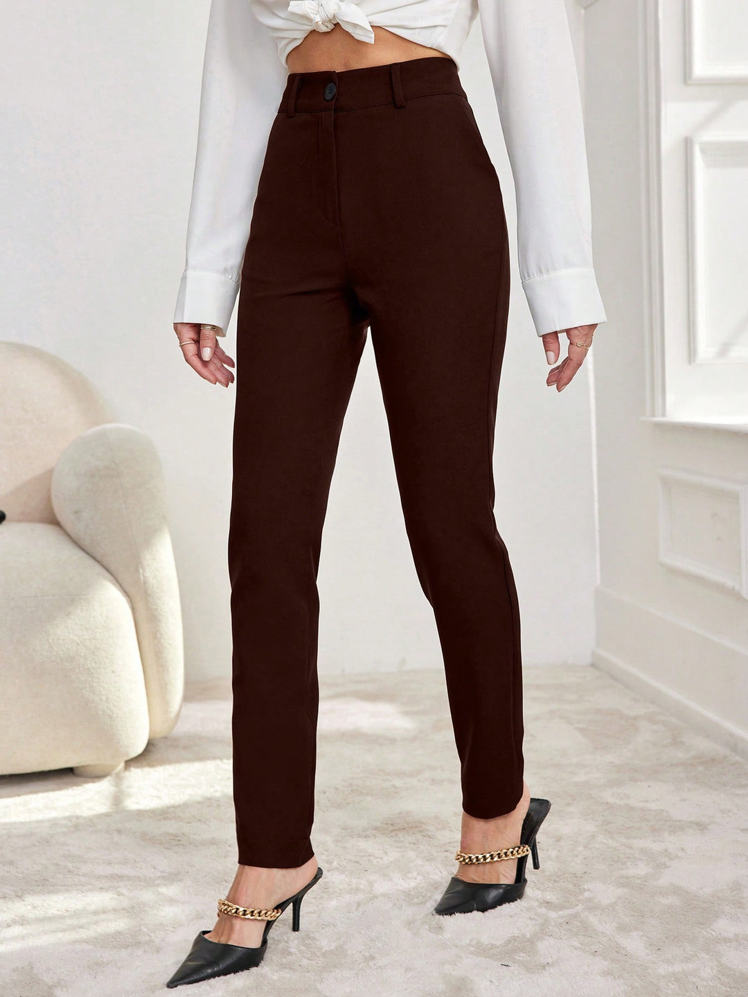 Pantalon SHEIN, maro