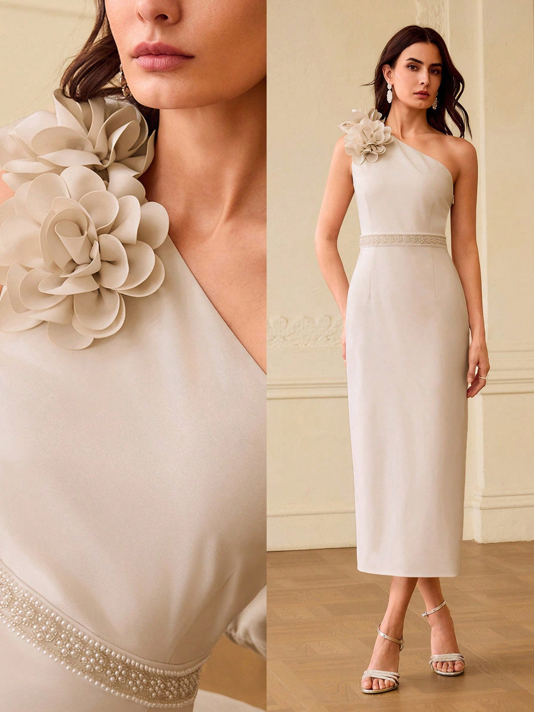 Rochie midi SHEIN, alb