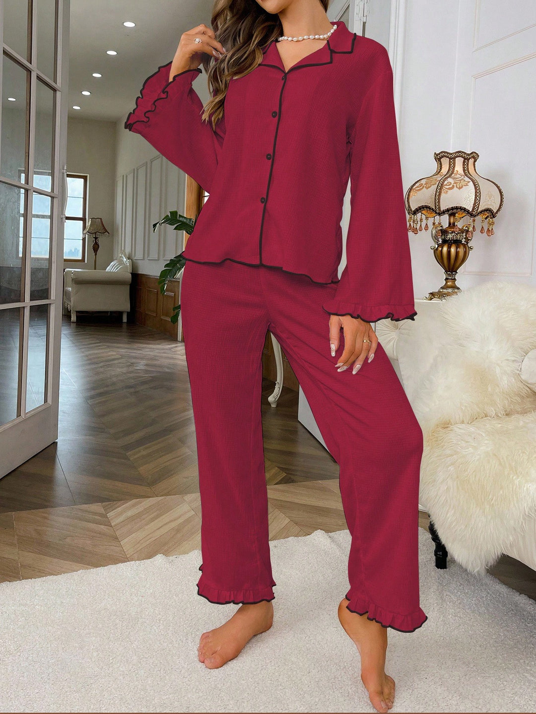 Pijama SHEIN, vișiniu