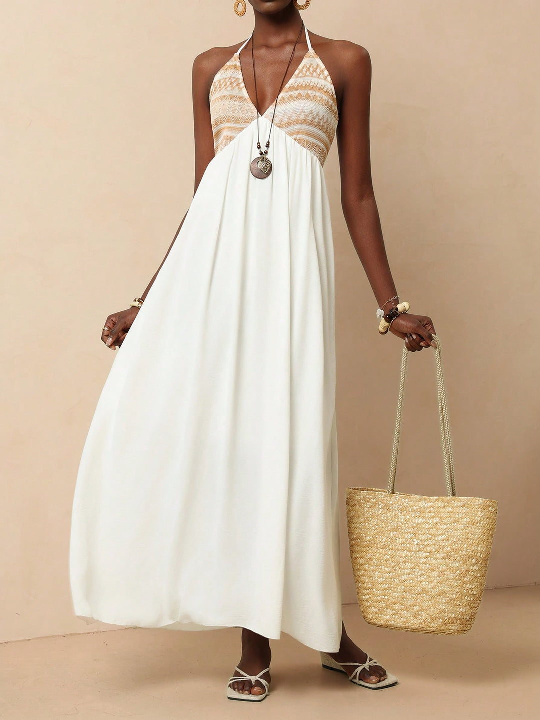 Rochie maxi SHEIN, kaki