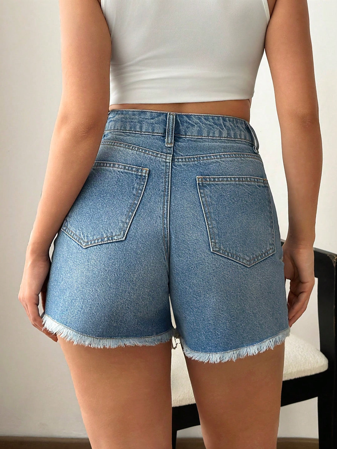 Pantaloni scurți SHEIN, albastru