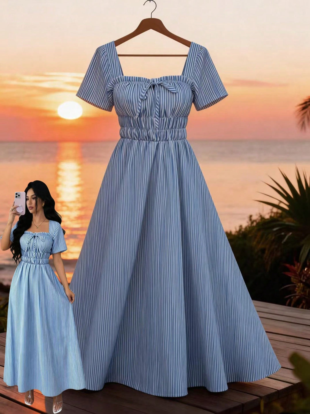 Rochie maxi SHEIN, albastru