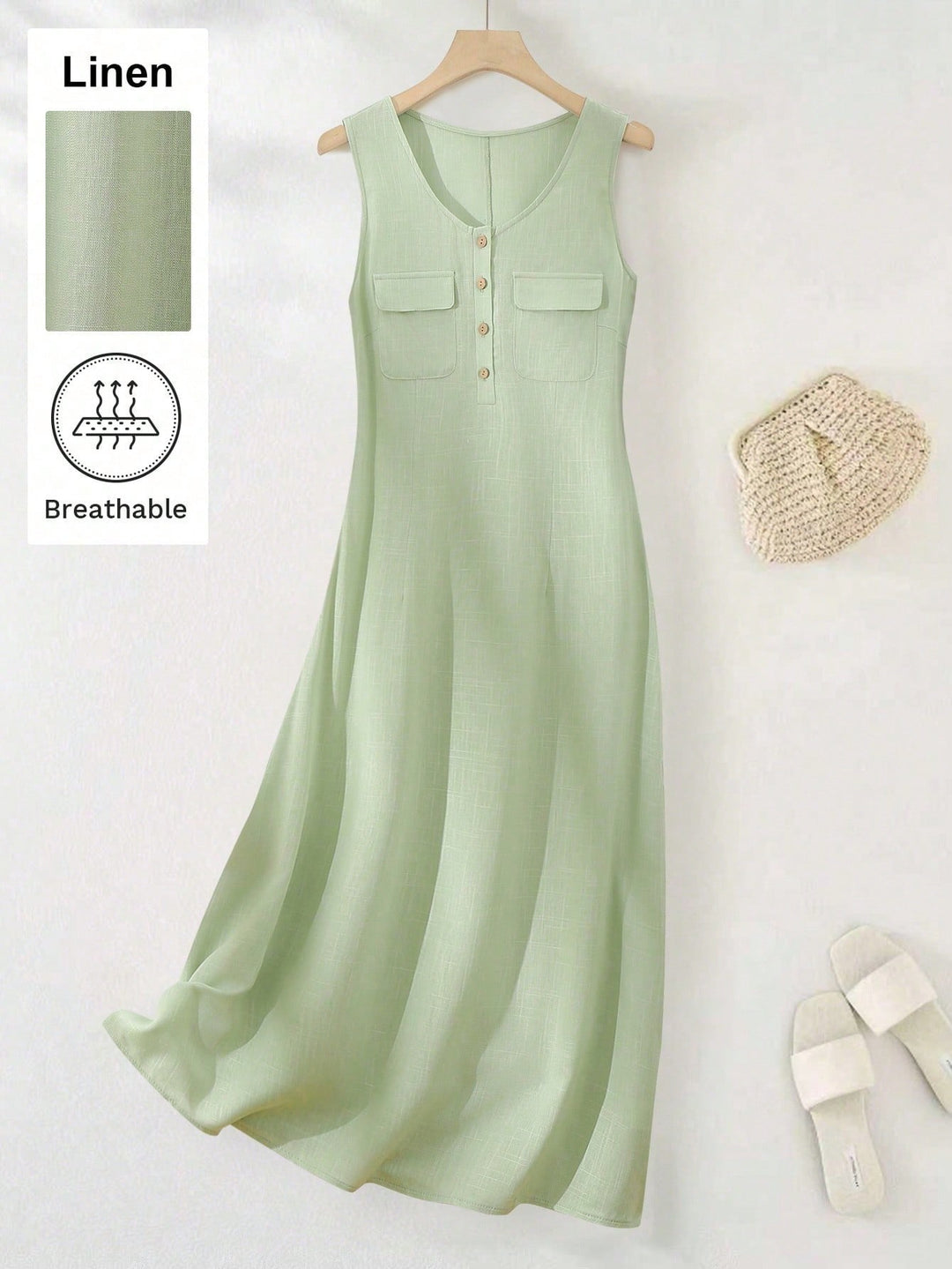 Rochie maxi SHEIN, verde