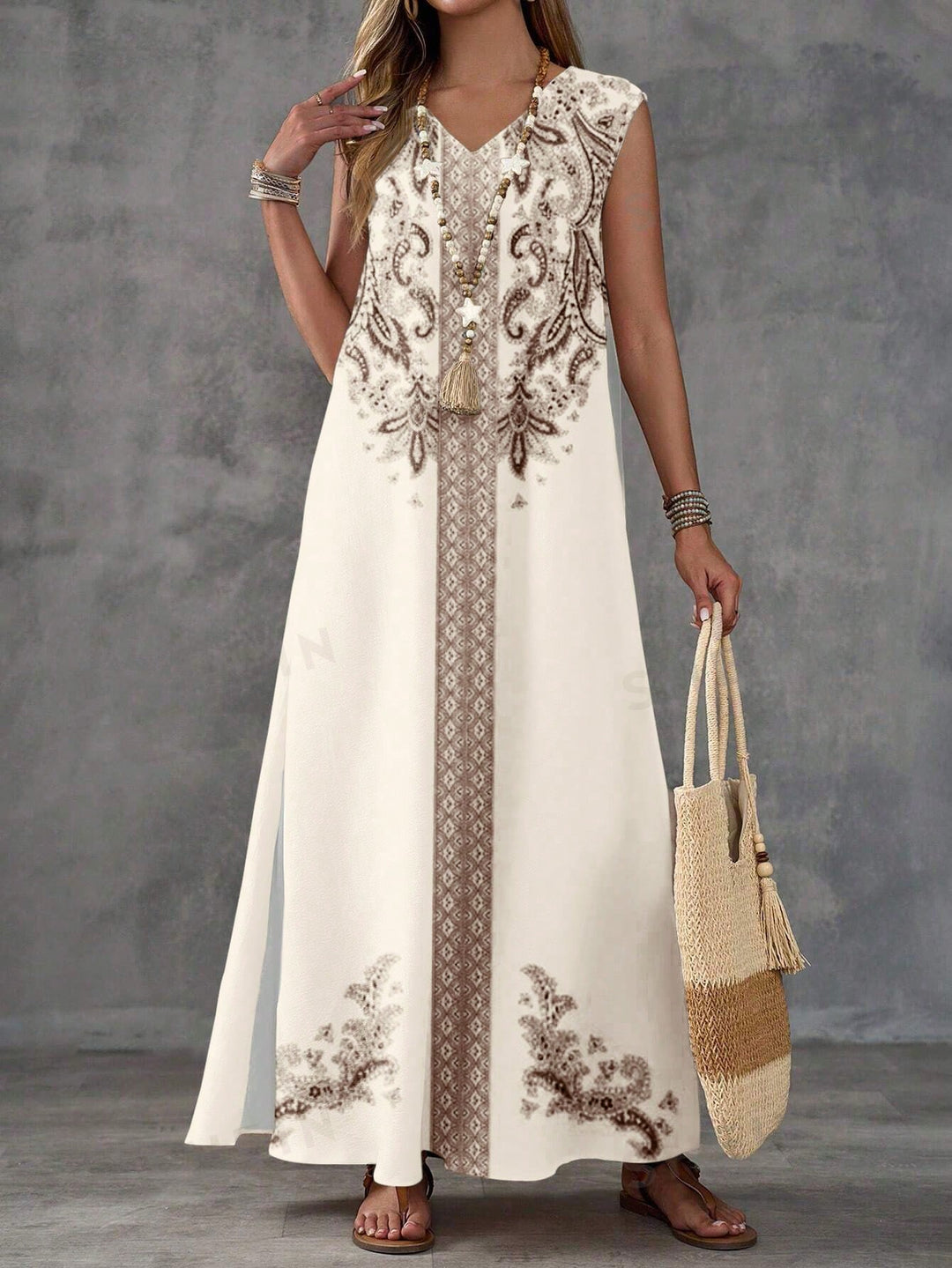 Rochie maxi SHEIN, bej