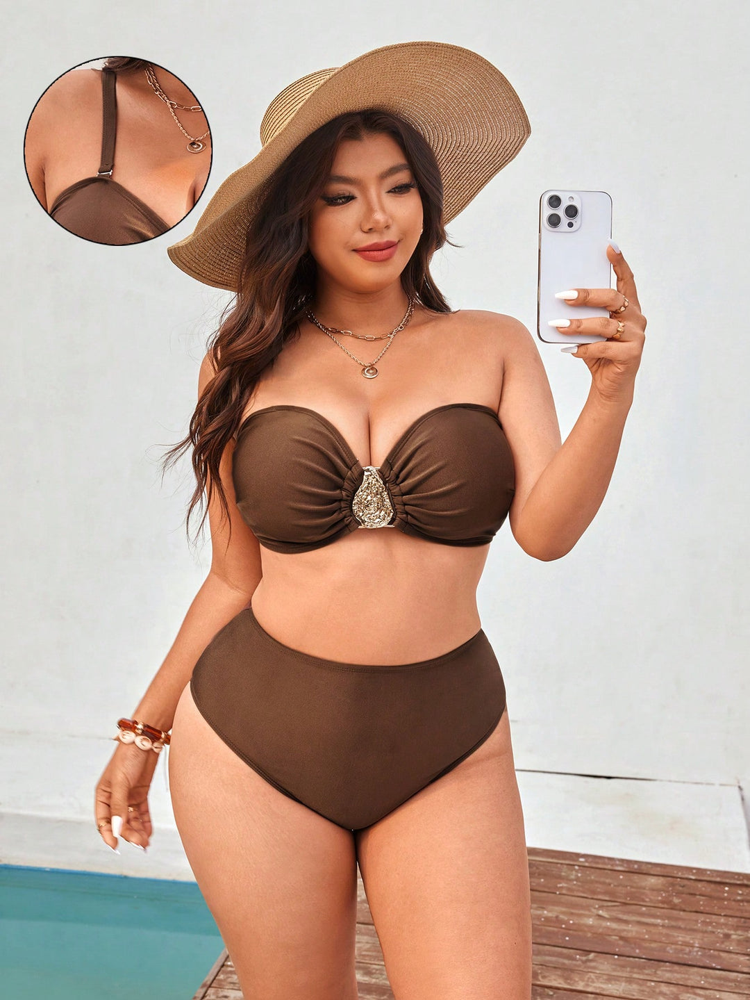 Set bikini de baie SHEIN, maro
