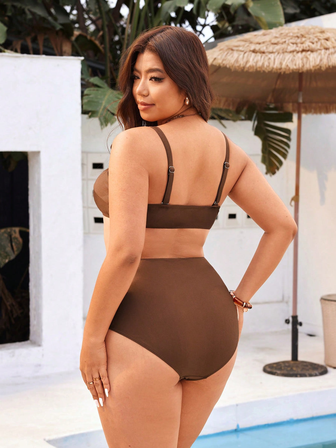 Set bikini de baie SHEIN, maro