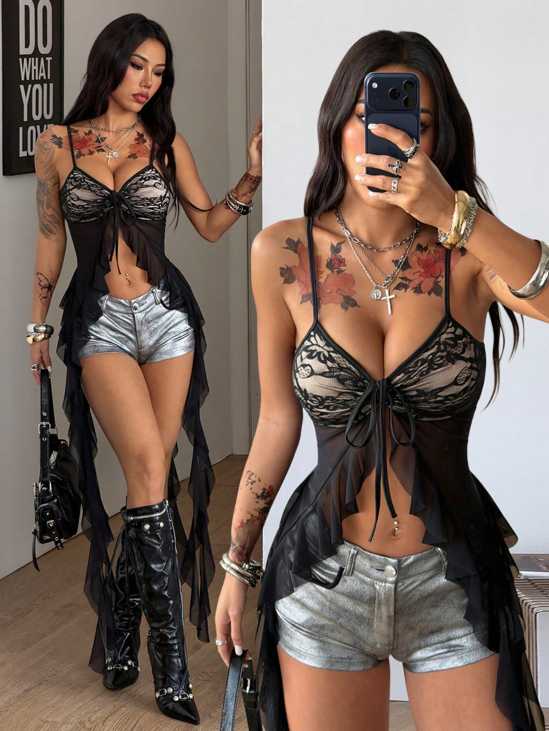 Top SHEIN, negru