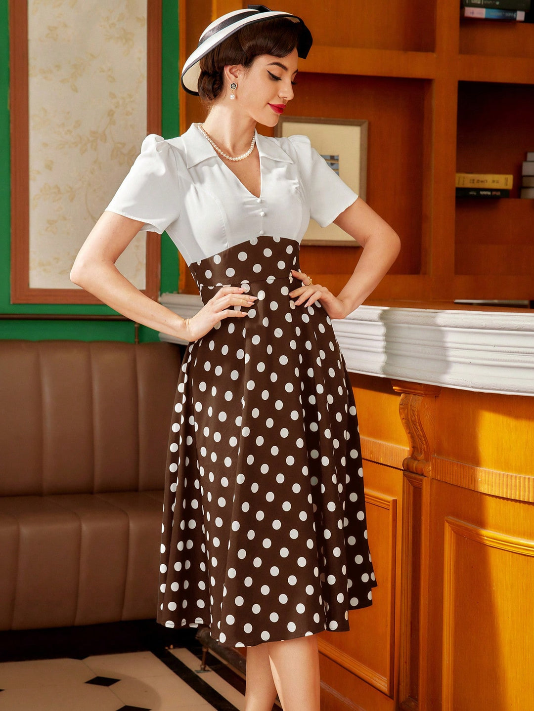 Rochie midi SHEIN, maro