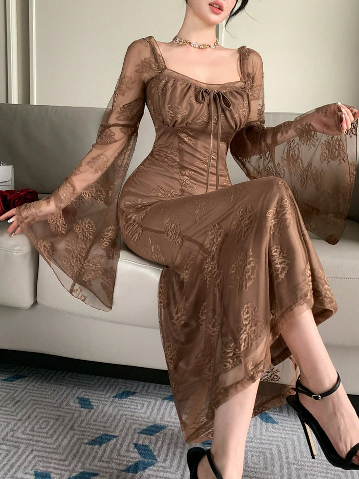 Rochie midi SHEIN, maro
