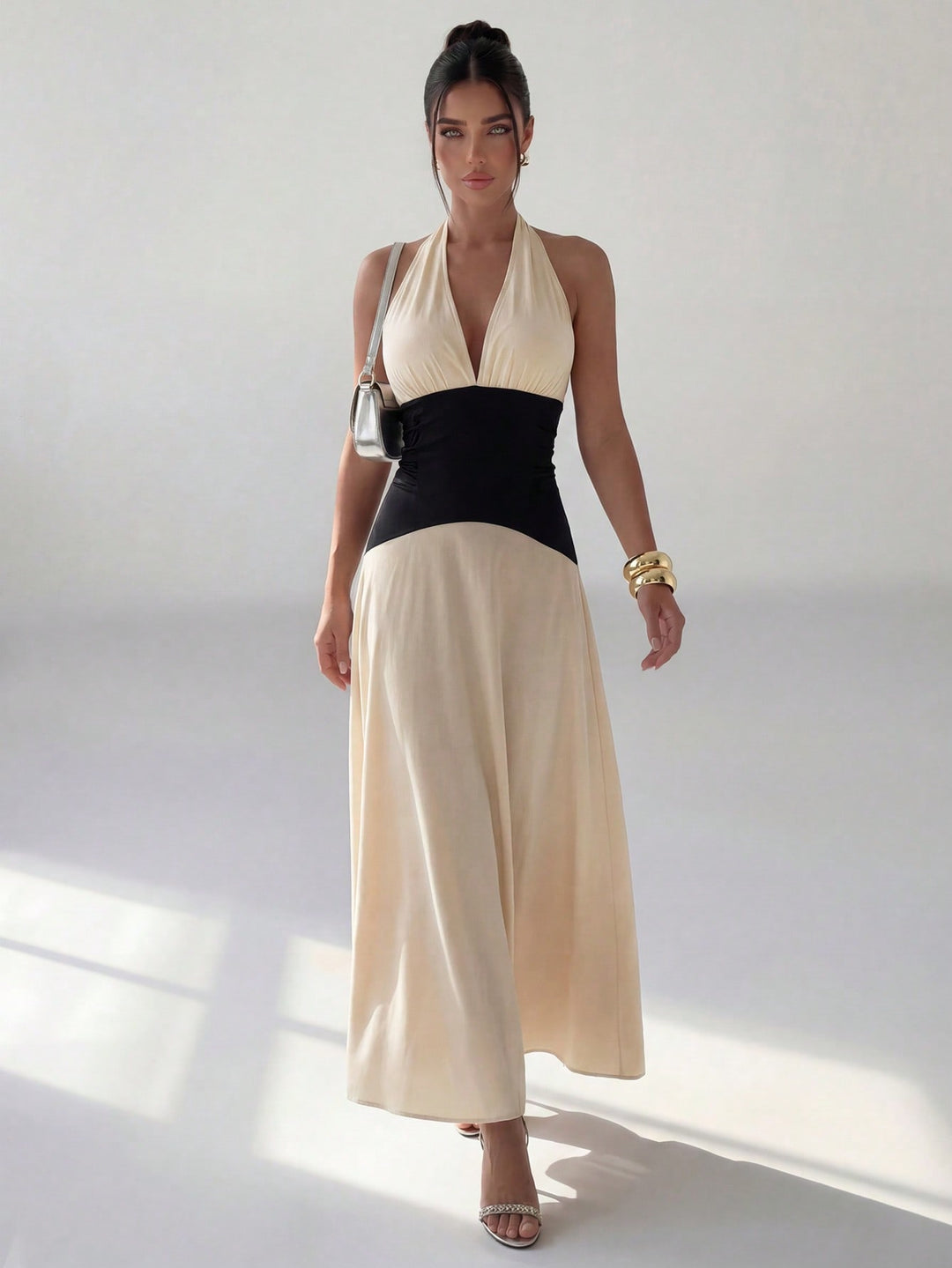 Rochie maxi SHEIN, bej